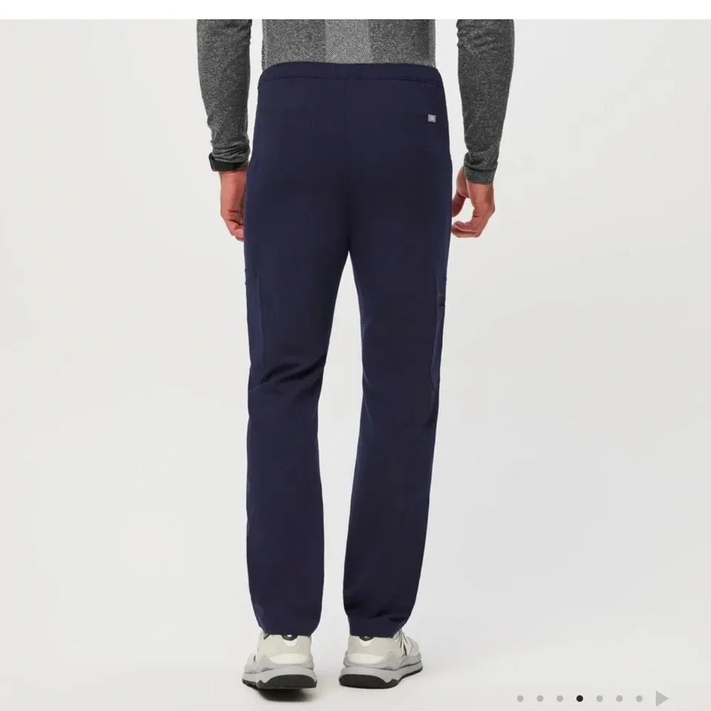 FIGS Cairo cargo Men's Navy blue zipper button drawcord pockets M joggers Pants